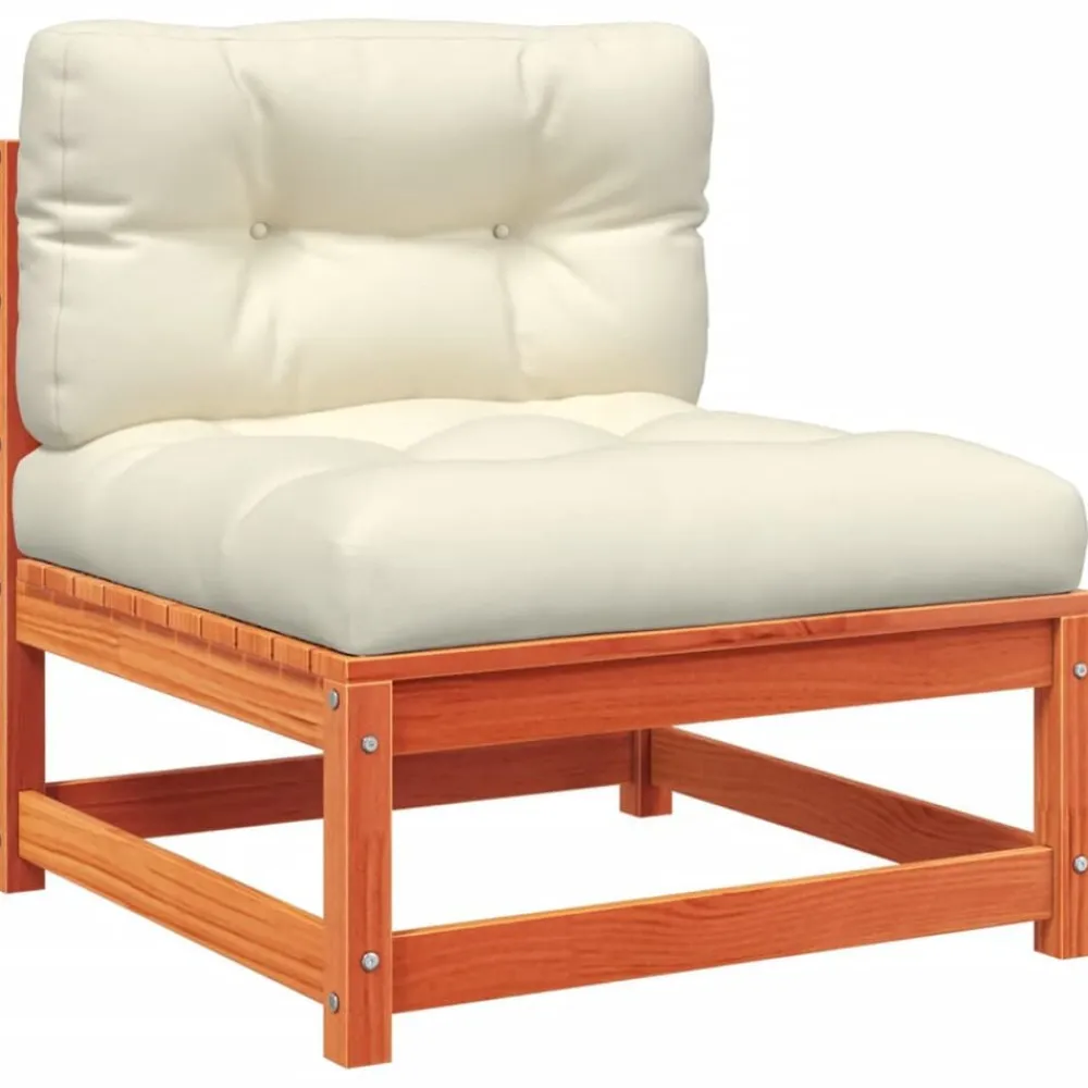 vidaXL Muebles De Jardín-Set de sofás jardín 5 pzas con cojines madera pino marrón cera
