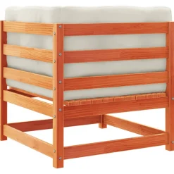 vidaXL Muebles De Jardín-Set de sofás jardín 5 pzas con cojines madera pino marrón cera