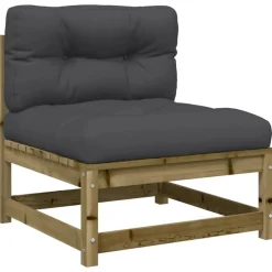 vidaXL Set de sofás jardín 8 pzas con cojines madera pino impregnada Impregnado natural New
