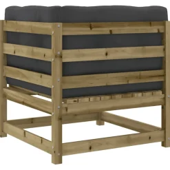 vidaXL Set de sofás jardín 8 pzas con cojines madera pino impregnada Impregnado natural New