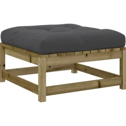 vidaXL Set de sofás jardín 8 pzas con cojines madera pino impregnada Impregnado natural New