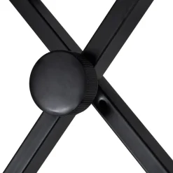 vidaXL Set de soporte para teclado con doble refuerzo y taburete negro Discount