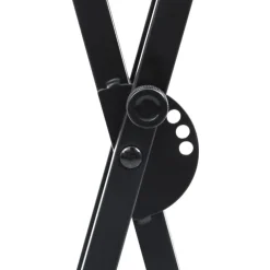 vidaXL Set de soporte para teclado con doble refuerzo y taburete negro Discount
