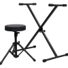 vidaXL Set de soporte para teclado y taburete negro Clearance