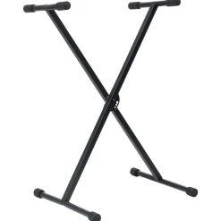 vidaXL Set de soporte para teclado y taburete negro Clearance
