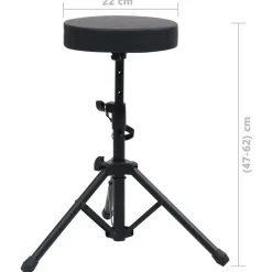 vidaXL Set de soporte para teclado y taburete negro Clearance