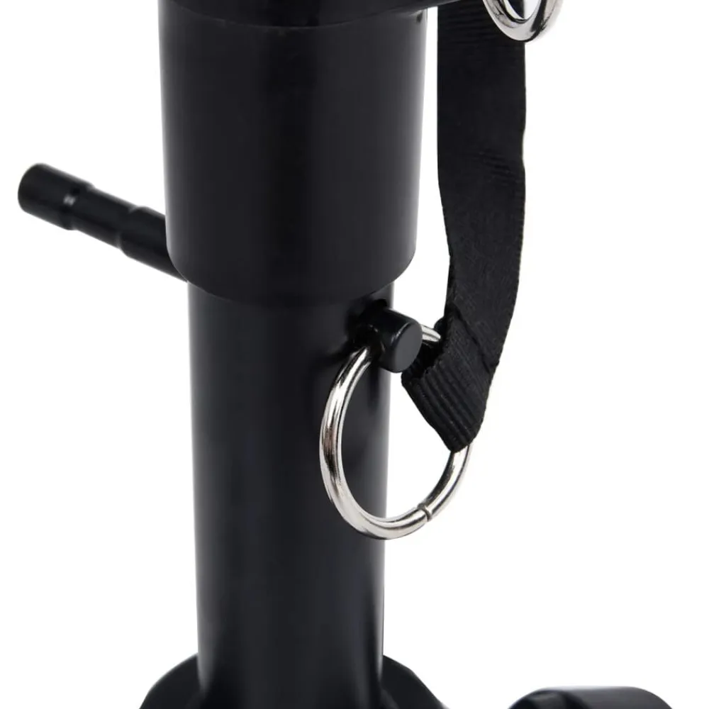vidaXL Set de soporte para teclado con doble refuerzo y taburete negro Clearance