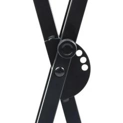 vidaXL Set de soporte para teclado con doble refuerzo y taburete negro Clearance