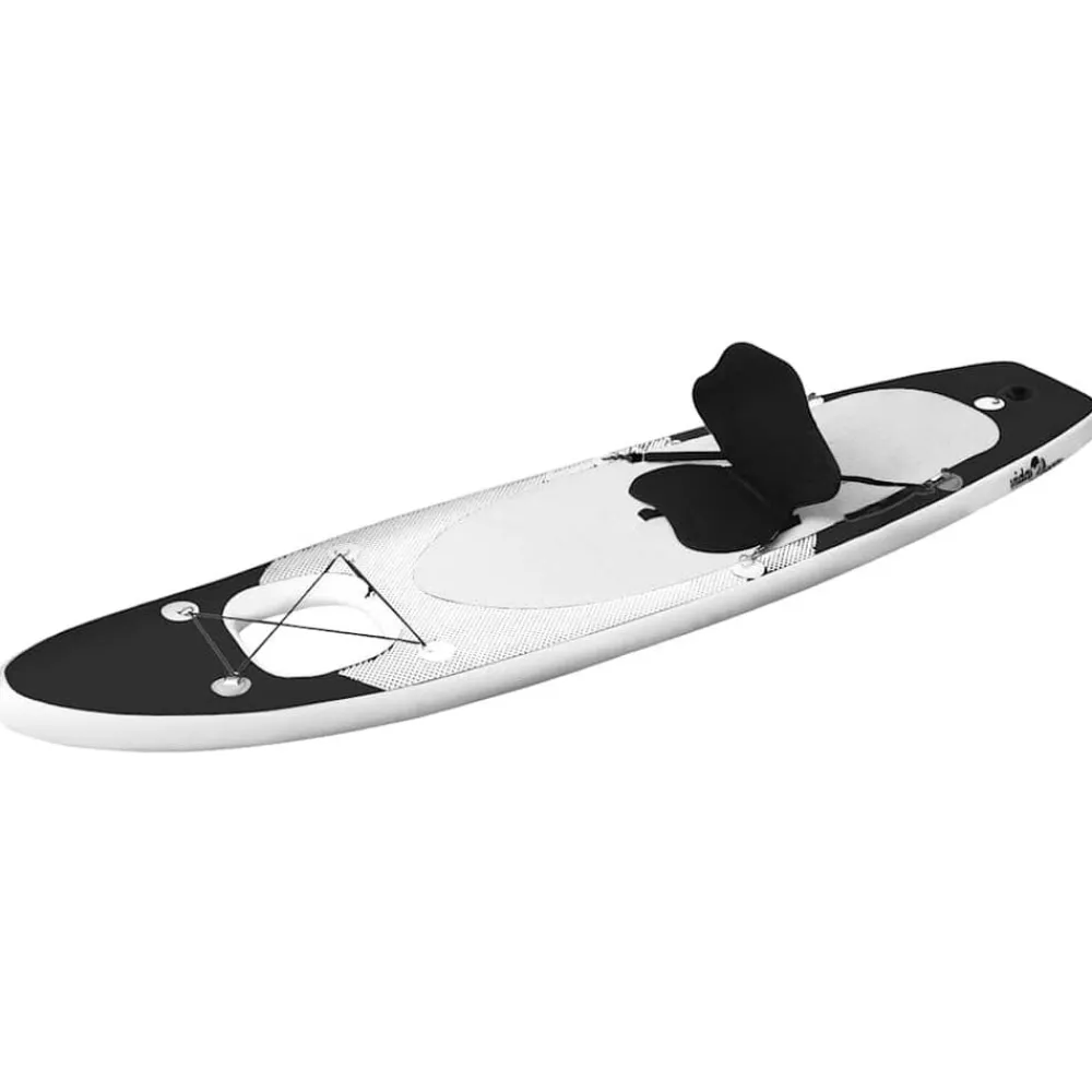vidaXL Set de tabla de paddle surf hinchable 300x76x10 cm Negro Best
