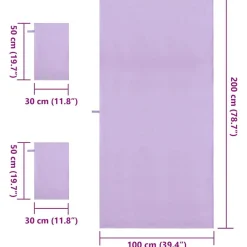 vidaXL Set de Toallas de Deportes 3 pcs Poliéster y Poliamida Morado New