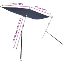 vidaXL Piezas Y Accesorios Para Vehículos-Set de toldo T-Top extensión 170x170x(113-182,5) cm
