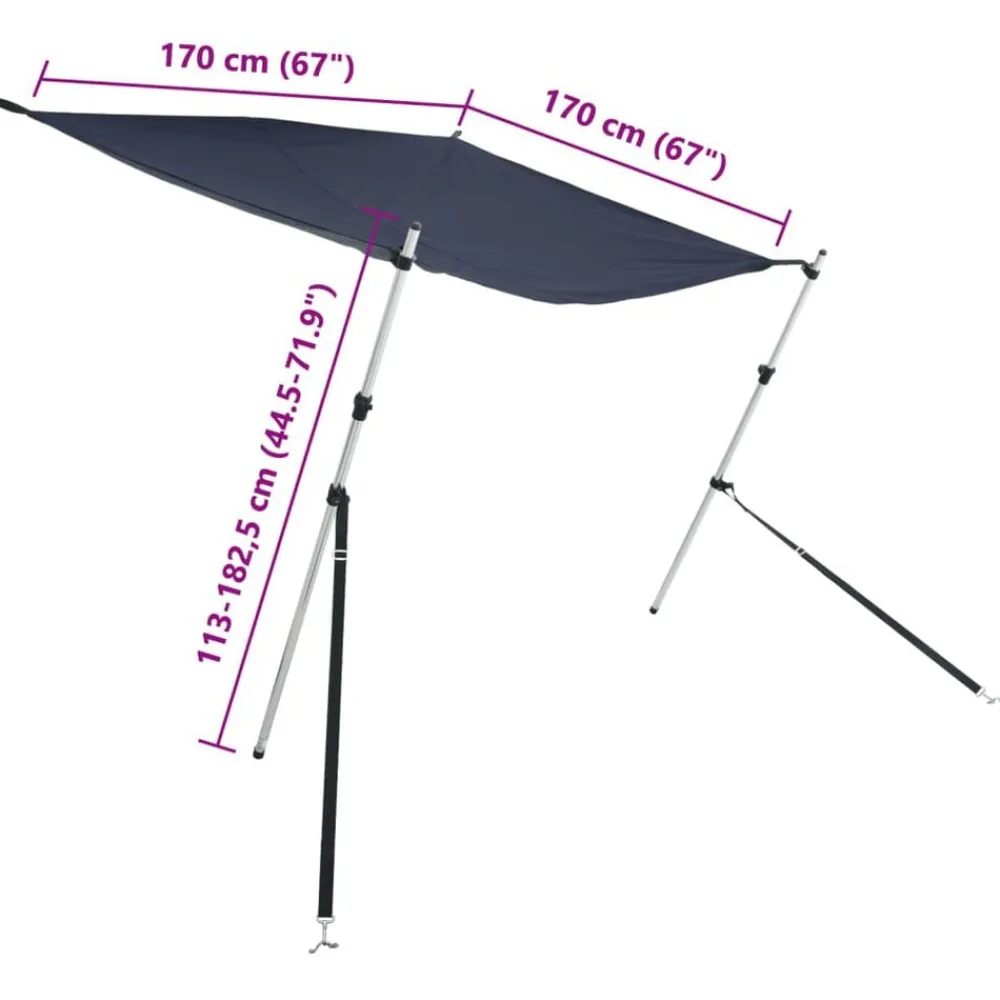 vidaXL Piezas Y Accesorios Para Vehículos-Set de toldo T-Top extensión 170x170x(113-182,5) cm