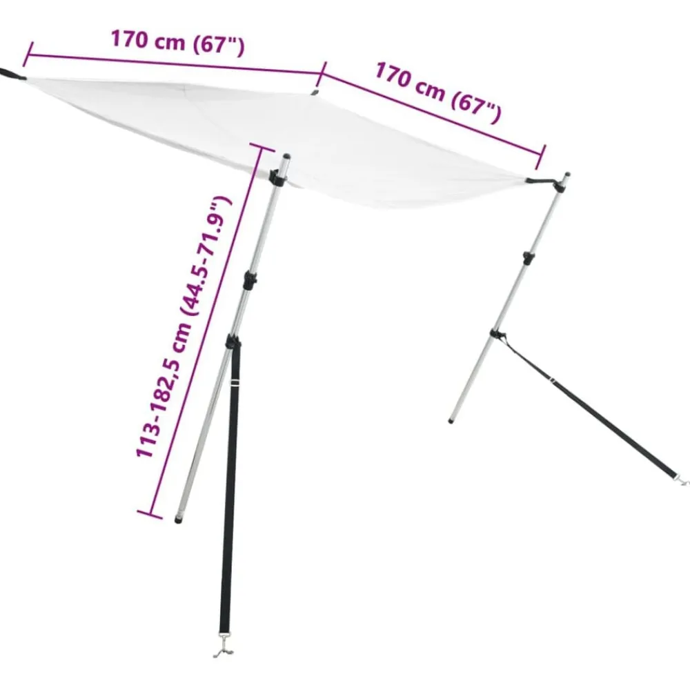 vidaXL Piezas Y Accesorios Para Vehículos-Set de toldo T-Top extensión 170x170x(113-182,5) cm