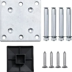 vidaXL Set de valla 4 cuadradas + 1 oblicua WPC 792x186 cm Gris Discount