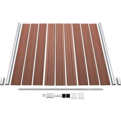vidaXL Set de valla 2 cuadradas + 1 oblicua WPC marrón 446x186 cm Marr&oacute;n Hot