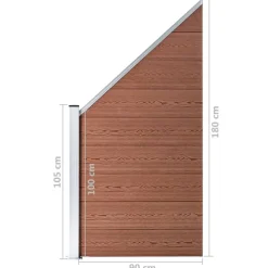 vidaXL Set de valla 8 cuadradas + 1 oblicua WPC marrón 1484x186 cm Marr&oacute;n Best
