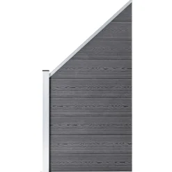 vidaXL Set de valla 6 cuadradas + 1 oblicua WPC 1138x186 cm Gris Hot
