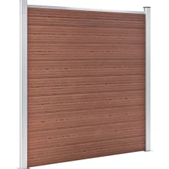 vidaXL Vallas De Jardín-Set de valla 3 cuadradas + 1 oblicua WPC marrón 619x186 cm