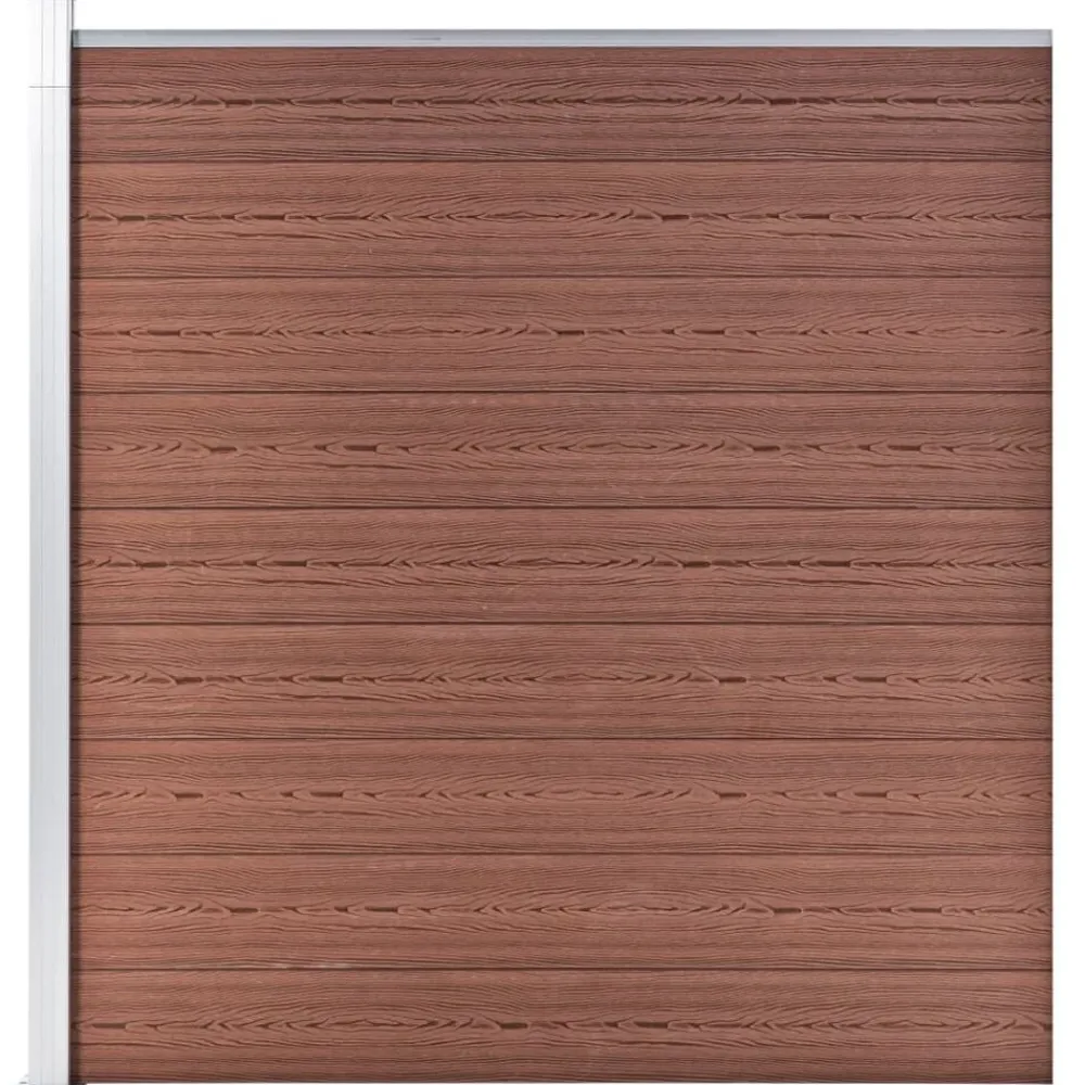 vidaXL Vallas De Jardín-Set de valla 3 cuadradas + 1 oblicua WPC marrón 619x186 cm