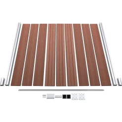 vidaXL Vallas De Jardín-Set de valla 3 cuadradas + 1 oblicua WPC marrón 619x186 cm