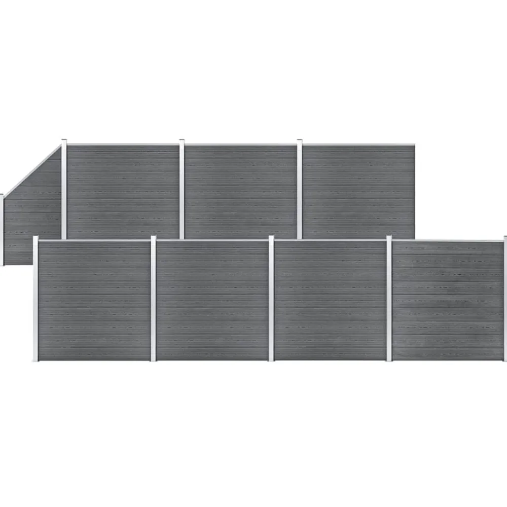 vidaXL Vallas De Jardín-Set de valla 7 cuadradas + 1 oblicua WPC 1311x186 cm