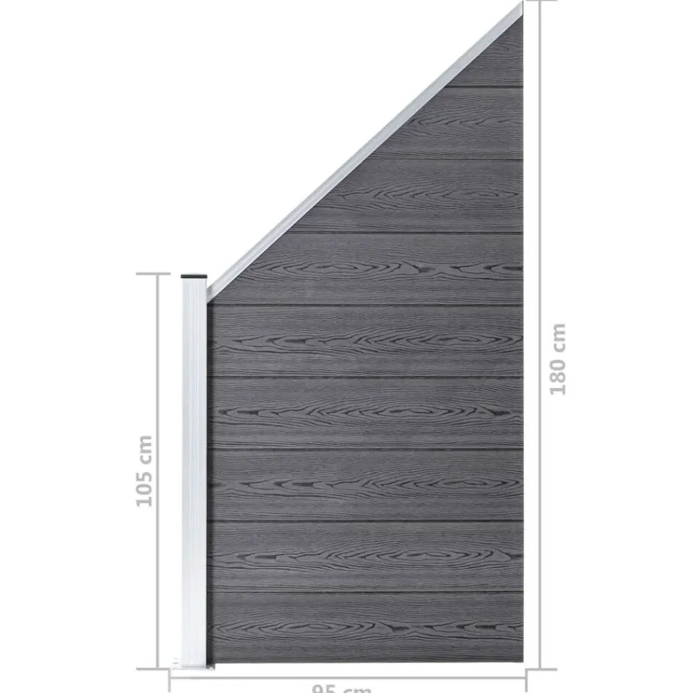 vidaXL Vallas De Jardín-Set de valla 7 cuadradas + 1 oblicua WPC 1311x186 cm