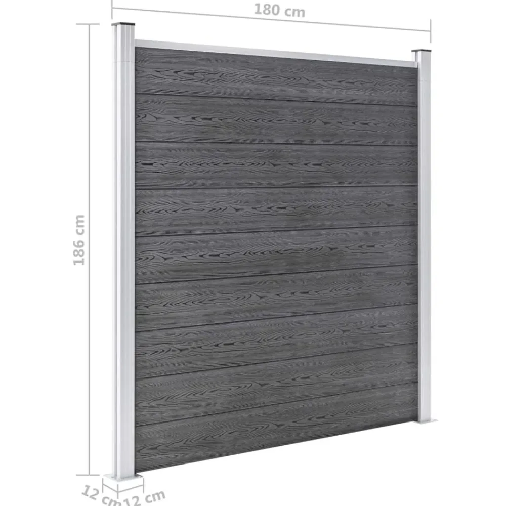 vidaXL Vallas De Jardín-Set de valla 7 cuadradas + 1 oblicua WPC 1311x186 cm