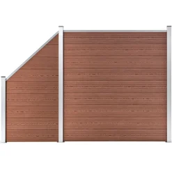 vidaXL Set de valla 1 cuadrada + 1 oblicua WPC marrón 273x186 cm Marr&oacute;n New
