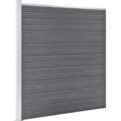 vidaXL Vallas De Jardín-Set de valla 3 cuadradas + 1 oblicua WPC 619x186 cm
