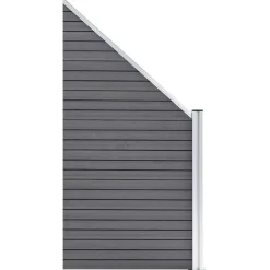 vidaXL Set de valla 9 cuadradas + 1 oblicua WPC 1657x186 cm Gris New