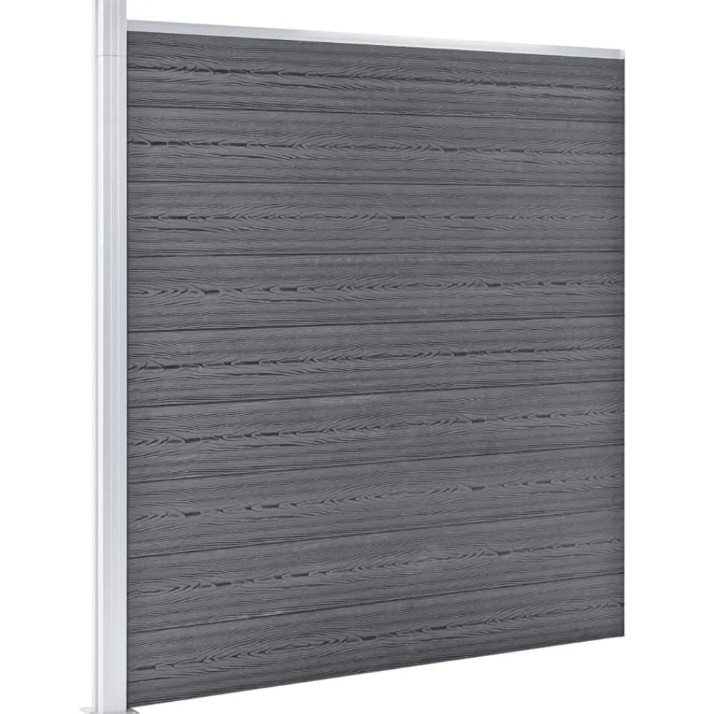 vidaXL Set de valla 5 cuadradas + 1 oblicua WPC 965x186 cm Gris New