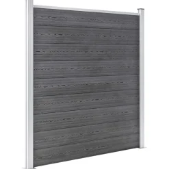 vidaXL Set de valla 5 cuadradas + 1 oblicua WPC 965x186 cm Gris New