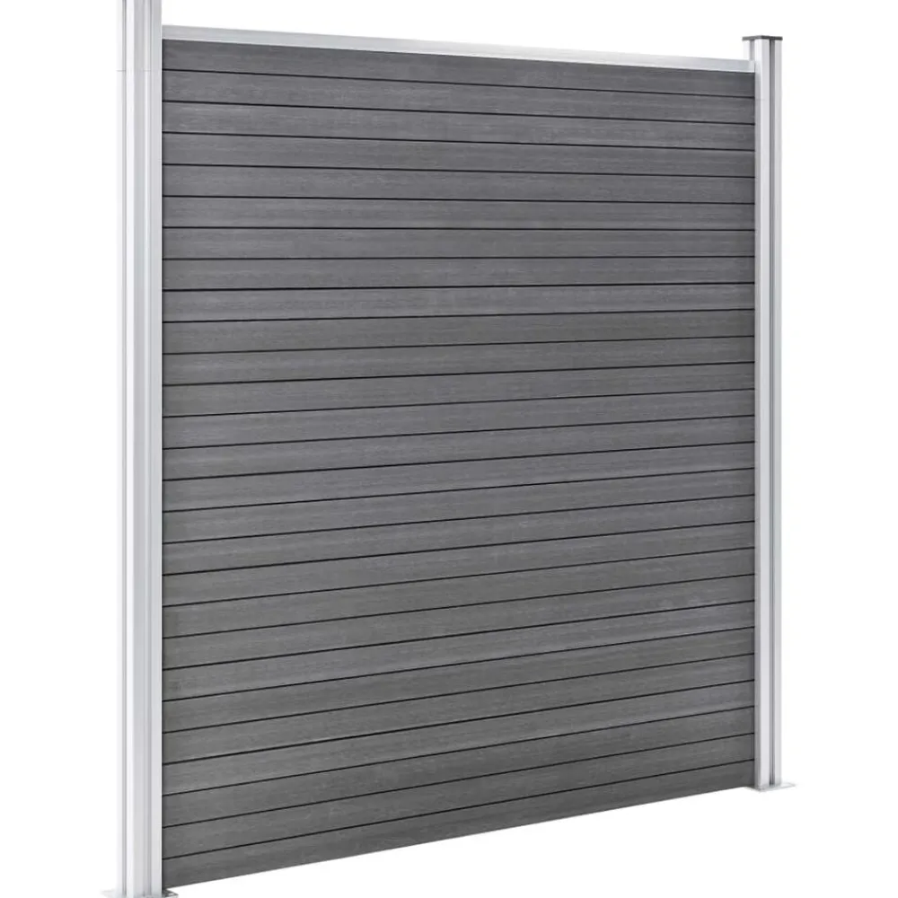 vidaXL Set de valla 5 cuadradas + 1 oblicua WPC 965x186 cm Gris New
