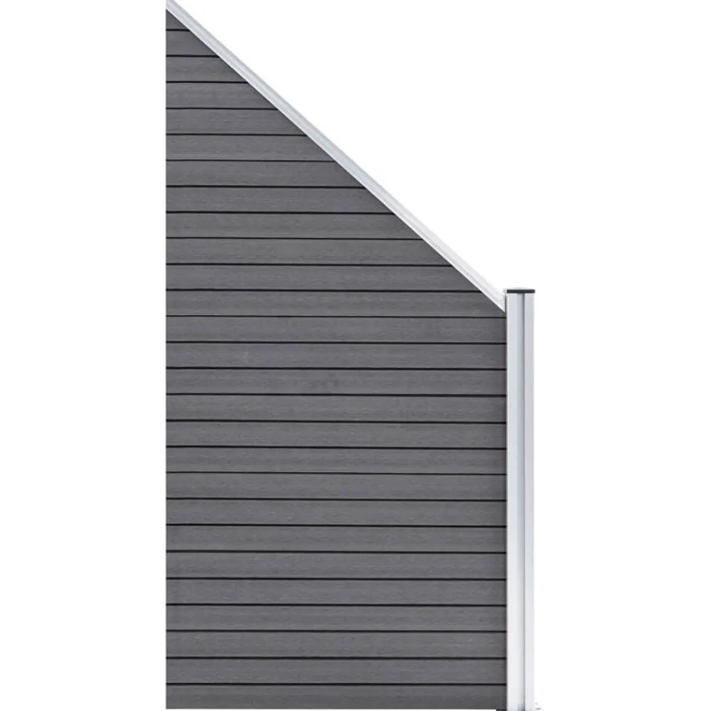 vidaXL Set de valla 5 cuadradas + 1 oblicua WPC 965x186 cm Gris New
