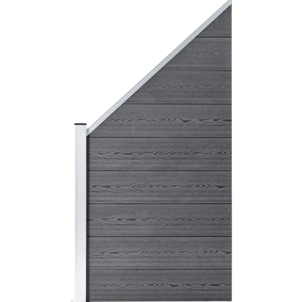 vidaXL Set de valla 5 cuadradas + 1 oblicua WPC 965x186 cm Gris New