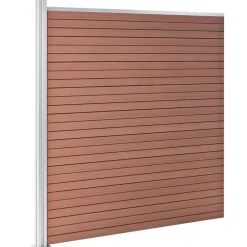 vidaXL Set de valla 10 cuadradas + 1 oblicua WPC marrón 1830x186 cm Marr&oacute;n Clearance