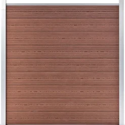 vidaXL Vallas De Jardín-Set de valla 5 cuadradas + 1 oblicua WPC marrón 965x186 cm