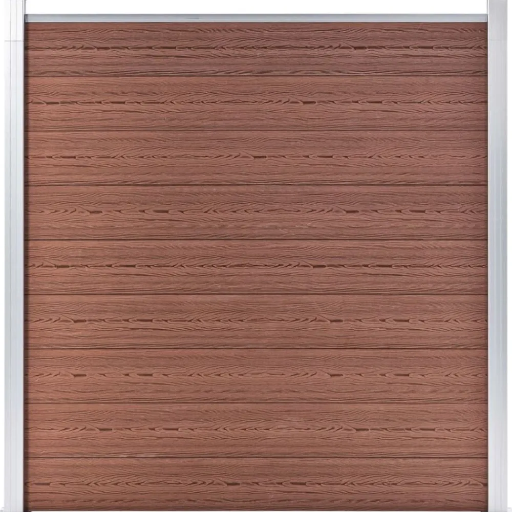 vidaXL Vallas De Jardín-Set de valla 5 cuadradas + 1 oblicua WPC marrón 965x186 cm