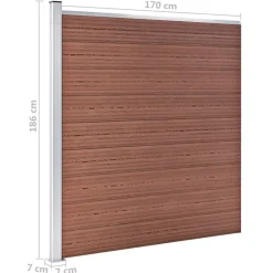 vidaXL Vallas De Jardín-Set de valla 5 cuadradas + 1 oblicua WPC marrón 965x186 cm