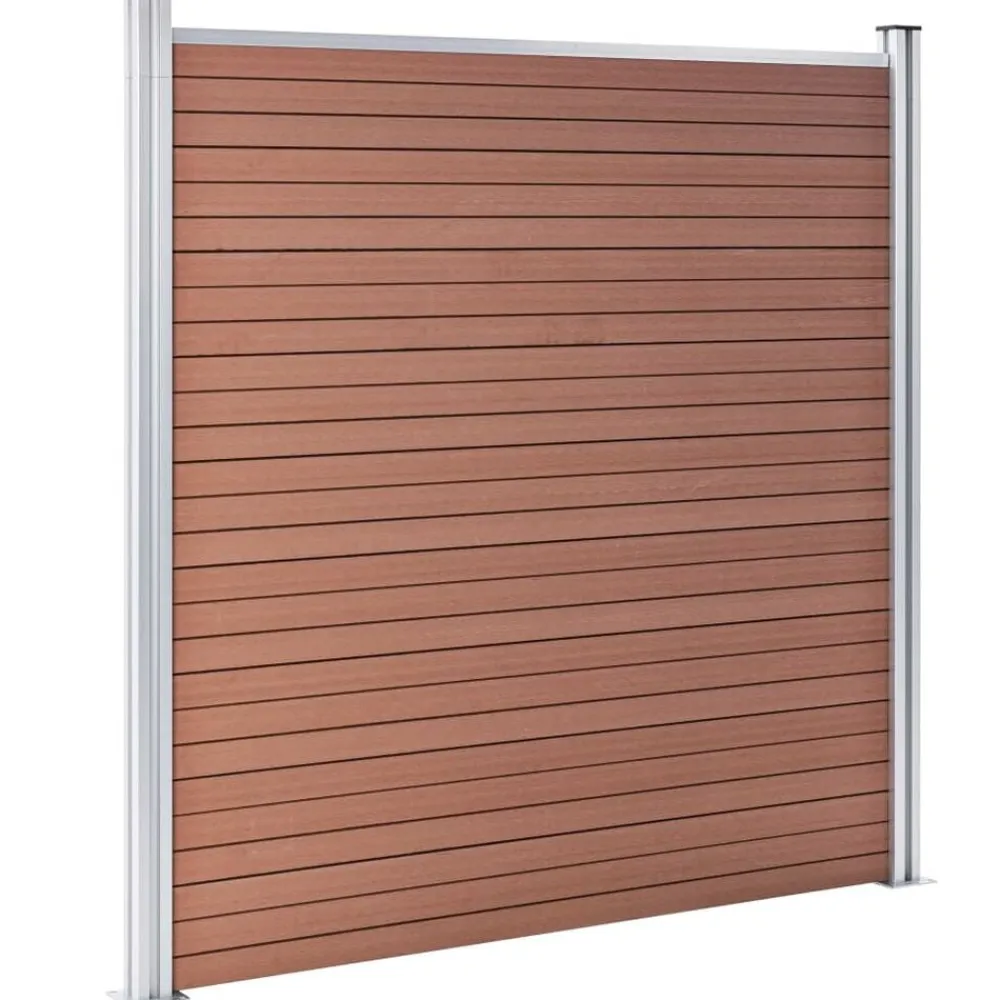 vidaXL Vallas De Jardín-Set de valla 5 cuadradas + 1 oblicua WPC marrón 965x186 cm