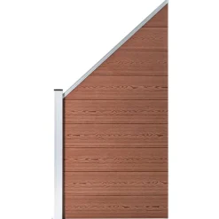 vidaXL Vallas De Jardín-Set de valla 5 cuadradas + 1 oblicua WPC marrón 965x186 cm