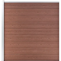 vidaXL Set de valla 7 cuadradas + 1 oblicua WPC marrón 1311x186 cm Marr&oacute;n Hot