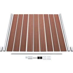 vidaXL Set de valla 7 cuadradas + 1 oblicua WPC marrón 1311x186 cm Marr&oacute;n Hot