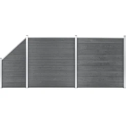 vidaXL Vallas De Jardín-Set de vallas 2 cuadradas + 1 oblicua WPC 446x186 cm