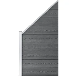 vidaXL Vallas De Jardín-Set de vallas 2 cuadradas + 1 oblicua WPC 446x186 cm
