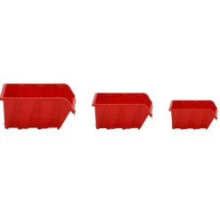 vidaXL Set estantes taller 26 pzas polipropileno rojo y negro 77x39 cm Clearance