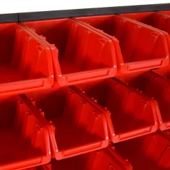 vidaXL Set estantes taller 26 pzas polipropileno rojo y negro 77x39 cm Clearance