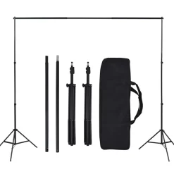 vidaXL Set estudio fotográfico con telones de fondo, focos y paraguas New