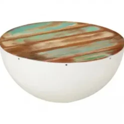 vidaXL Mesas-Set mesa de centro forma cuenco 2 uds madera maciza reciclada