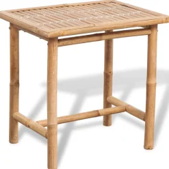 vidaXL Muebles De Jardín-Set mesa y sillas terraza 3 pzas con cojines bambú